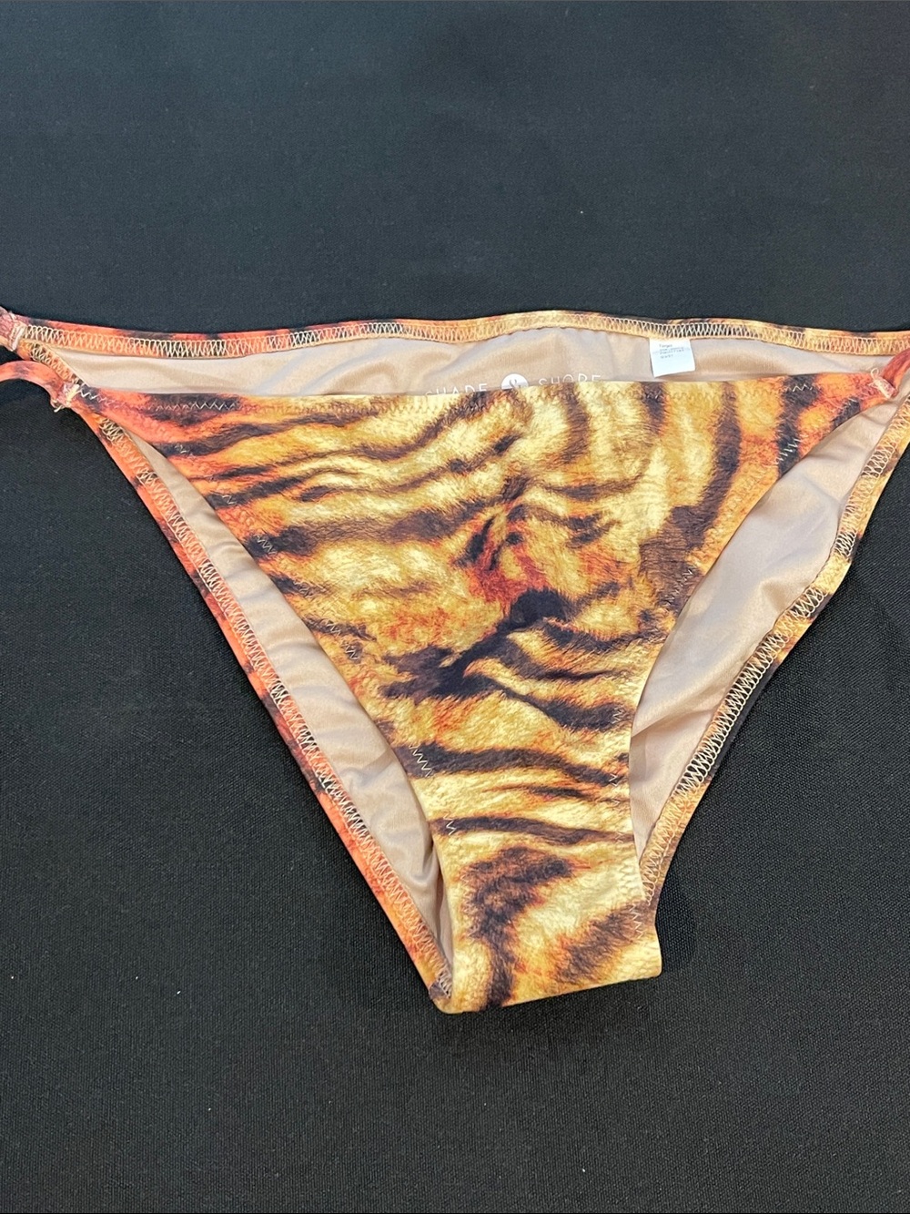 Shade & Shore Tiger Print Bikini Bottoms - Orange, Black, Brown